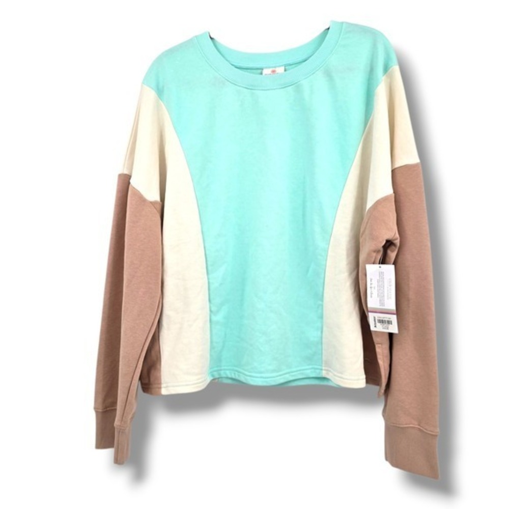 New Club Social by JadeLynn Brooke Color Block Crew‎ Neck Pullover Sweatshirt